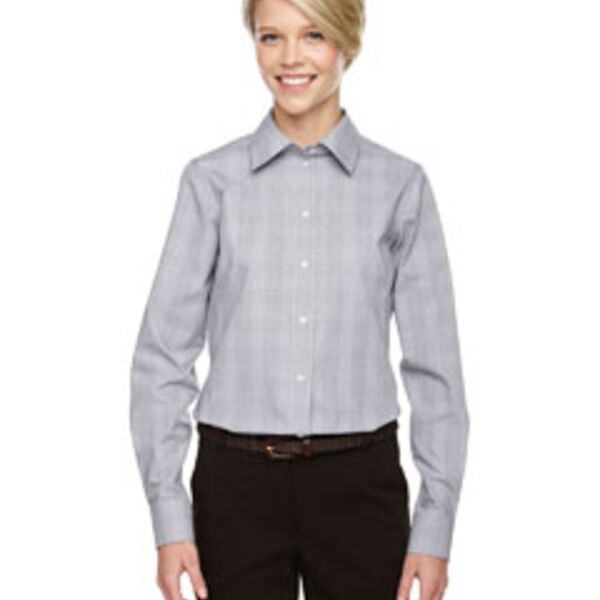 Ladies' Crown Collection® Glen Plaid Woven Shirt Thumbnail