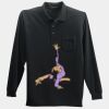 Long Sleeve Silk Touch Polo with Pocket Thumbnail