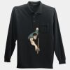 Long Sleeve Silk Touch Polo with Pocket Thumbnail