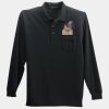 Long Sleeve Silk Touch Polo with Pocket Thumbnail