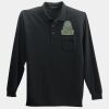 Long Sleeve Silk Touch Polo with Pocket Thumbnail