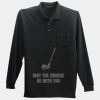 Long Sleeve Silk Touch Polo with Pocket Thumbnail